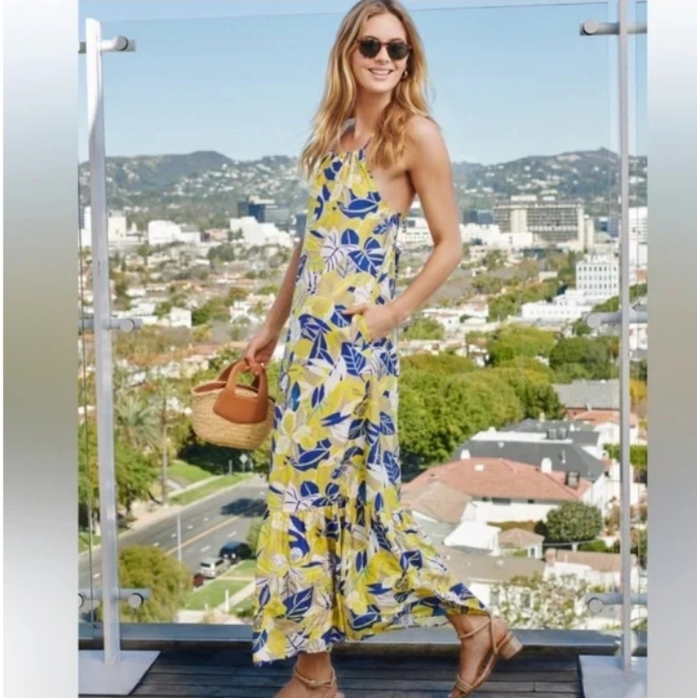 NWT J. McLaughlin Rory Maxi Dress In Tropika Print Size Large